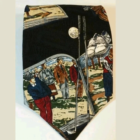 Vintage Robert Stock Golf Print Neck Tie - Picture 4 of 5